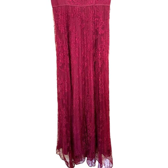 Donna Karan $525 Bustier Lace Scarlet Maxi Dress Formal Gown Sz 8 NWT - Picture 7 of 9